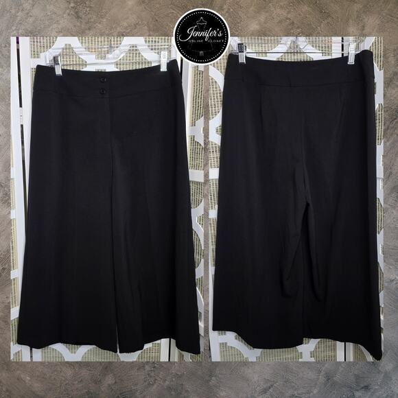 Josphine Chaus Black Cropped Wide Leg Pants Size 8 - Picture 2 of 6